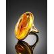 Amber Gold Plated Cocktail Ring With Inclusions The Clio, Ring Size: Adjustable, image , picture 2