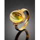 Amber Gold Plated Ring With Inclusions The Clio, Ring Size: Adjustable, image , picture 2