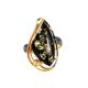 Gold Plated Cocktail Ring With Green Amber The Rialto, Ring Size: Adjustable, image , picture 3