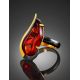 One Size Amber Ring In Gold-Plated Silver The Rialto, Ring Size: Adjustable, image , picture 2