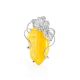 Voluptuous Cocktail Ring With Amber Center Stone In Silver The Dew, Ring Size: Adjustable, image , picture 3
