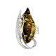 Handcrafted Silver Cocktail Ring With Green Amber Stone The Dew, Ring Size: Adjustable, image , picture 3