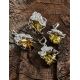 Bold Handcrafted Silver Floral Ring With Green Amber The Dew, Ring Size: Adjustable, image , picture 4