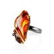 Handcrafted Gold Plated Cocktail Ring With Cognac Amber The Rialto, Ring Size: Adjustable, image , picture 3