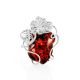 Bold Handcrafted Silver Ring With Cherry Amber Stone The Dew, Ring Size: Adjustable, image , picture 3