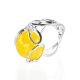 Filigree Silver Ring With Amber Center Stone The Flamenco, Ring Size: Adjustable, image , picture 4