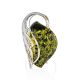 Bold Handcrafted Silver Ring With Green Amber The Dew, Ring Size: Adjustable, image , picture 3