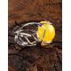 Filigree Silver Ring With Amber Center Stone The Flamenco, Ring Size: Adjustable, image , picture 2