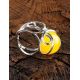 Filigree Silver Ring With Amber Center Stone The Flamenco, Ring Size: Adjustable, image , picture 3