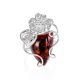 Silver Cocktail Ring With Oversized Amber Stone The Dew, Ring Size: Adjustable, image , picture 3