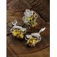 Bold Designer Green Amber Ring In Sterling Silver The Dew, Ring Size: Adjustable, image , picture 4