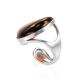 Cherry Amber Cocktail Ring In Sterling Silver The Glow, Ring Size: Adjustable, image , picture 4