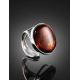 Cherry Amber Cocktail Ring In Sterling Silver The Glow, Ring Size: Adjustable, image , picture 2