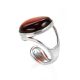 Bold Amber Adjustable Ring In Silver The Glow, Ring Size: Adjustable, image , picture 4