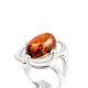 Refined Amber Ring In Sterling Silver The Violet, Ring Size: 6.5 / 17, image , picture 2