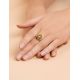 Statement Silver Ring With Bold Green Amber Stone, Ring Size: 9 / 19, image , picture 5