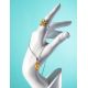 Stylish Silver Adjustable Ring With Luminous Lemon Amber The Amaranth, Ring Size: Adjustable, image , picture 4