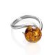 Sterling Silver Ring With Cognac Amber The Saturn, Ring Size: 11.5 / 21, image , picture 3