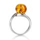 Sterling Silver Ring With Cognac Amber The Saturn, Ring Size: 10 / 20, image , picture 4