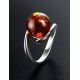 Sterling Silver Ring With Cognac Amber The Saturn, Ring Size: 6.5 / 17, image , picture 2