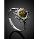 Sterling Silver Ring With Green Amber The Helios, Ring Size: 4 / 15, image , picture 2