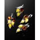 Multicolor Amber Floral Ring In Sterling Silver The Verbena, Ring Size: 10 / 20, image , picture 6