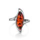 Refined Silver Ring With Cognac Amber, Ring Size: 12 / 21.5, image , picture 5