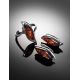 Refined Silver Ring With Cognac Amber, Ring Size: 5.5 / 16, image , picture 6