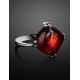 Sterling Silver Ring With Deep Red Amber The Byzantium, Ring Size: 6.5 / 17, image , picture 2