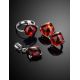 Sterling Silver Ring With Deep Red Amber The Byzantium, Ring Size: 11.5 / 21, image , picture 6