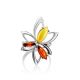Bright Silver Floral Ring With Multicolor Amber Stones The Verbena, Ring Size: 6.5 / 17, image , picture 5