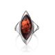 Ultra Modern Silver Ring With Amber Center Stone The Taurus, Ring Size: 9 / 19, image , picture 6