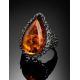 Cognac Amber Cocktail Ring In Sterling Silver The Luxor, Ring Size: 6 / 16.5, image , picture 5
