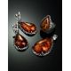 Cognac Amber Cocktail Ring In Sterling Silver The Luxor, Ring Size: 6 / 16.5, image , picture 7