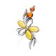 Silver Floral Ring With Multicolor Amber Stones The Verbena, Ring Size: 9.5 / 19.5, image , picture 3