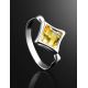 Luminous Lemon Amber Ring In Silver, Ring Size: 3.5 / 14.5, image , picture 2