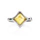 Luminous Lemon Amber Ring In Silver, Ring Size: 8 / 18, image , picture 4
