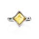 Luminous Lemon Amber Ring In Silver, Ring Size: 3.5 / 14.5, image , picture 4