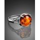 Classy Cognac Amber Ring In Sterling Silver The Shanghai, Ring Size: 6.5 / 17, image , picture 2