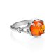 Classy Cognac Amber Ring In Sterling Silver The Shanghai, Ring Size: 8 / 18, image , picture 5