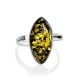 Silver Adjustable Ring With Leaf Cut Amber The Amaranth, Ring Size: Adjustable, image , picture 3