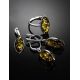 Silver Adjustable Ring With Leaf Cut Amber The Amaranth, Ring Size: Adjustable, image , picture 4