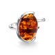 Sterling Silver Adjustable Ring With Bright Amber Stone The Vivaldi, Ring Size: Adjustable, image , picture 4