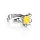 Stylish Silver Perforate Ring With Amber The Geneva, Ring Size: 11 / 20.5, image , picture 3