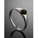 Изящное серебряное кольцо «Капри» с зелёным янтарём 16, Ring Size: 10 / 20, image , picture 2
