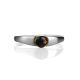 Изящное серебряное кольцо «Капри» с зелёным янтарём 16, Ring Size: 10 / 20, image , picture 4