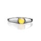 Кольцо из серебра 925 пробы с натуральным медовым янтарём «Капри» 16, Ring Size: 9.5 / 19.5, image , picture 4