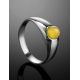 Кольцо «Капри» из серебра 925 пробы с натуральным медовым янтарём 16.5, Ring Size: 11.5 / 21, image , picture 2