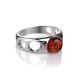 Эффектное неширокое кольцо с янтарём коньячного цвета «Энигма» 16, Ring Size: 9 / 19, image , picture 3