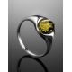 Кольцо «Суламита» из серебра с натуральным зелёным янтарём 15.5, Ring Size: 9.5 / 19.5, image , picture 2